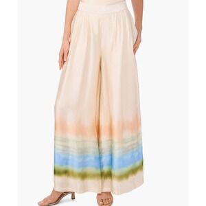 PARKER The Jessie Wide Leg Palazzo Pants Watercolor Print Cream‎ Size 2 NEW
